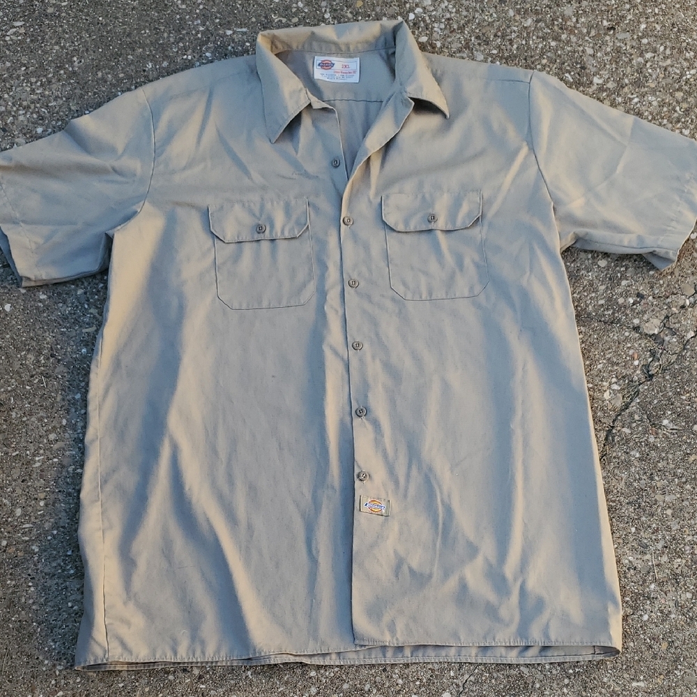 Dickies Brown Short Sleeve Button-Up Utility Work Shirt 2XL